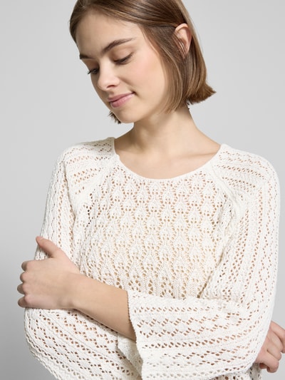 Only Cropped Strickpullover mit Baumwoll-Anteil Modell 'NOLA' Offwhite 3