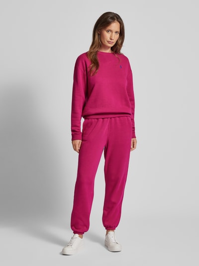 Polo Ralph Lauren Sweatshirt mit überschnittenen Schultern Fuchsia 1