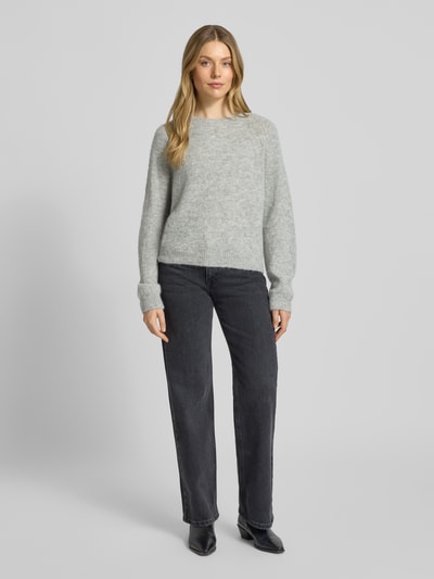 Drykorn Sweter z dzianiny z mieszanki wełny z alpaki model ‘PEMIRI’ Jasnoszary melanż 1