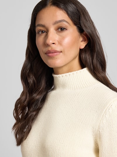 Fynch-Hatton Gebreide pullover van lanawol met opstaande kraag Offwhite - 3