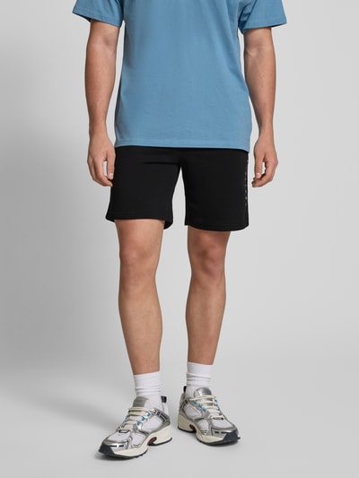 Jack & Jones Szorty z dzianiny dresowej z detalem z logo model ‘GORDON’ Czarny 4