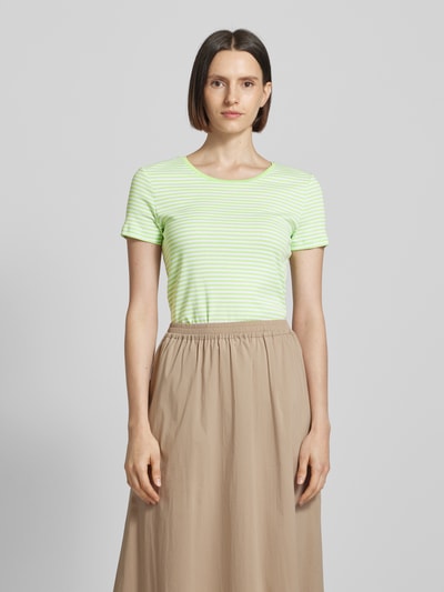 Montego T-shirt in riblook Lichtgroen - 4