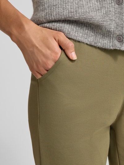 ZABAIONE Spodnie materiałowe o kroju skinny fit z elastycznym pasem Khaki 3