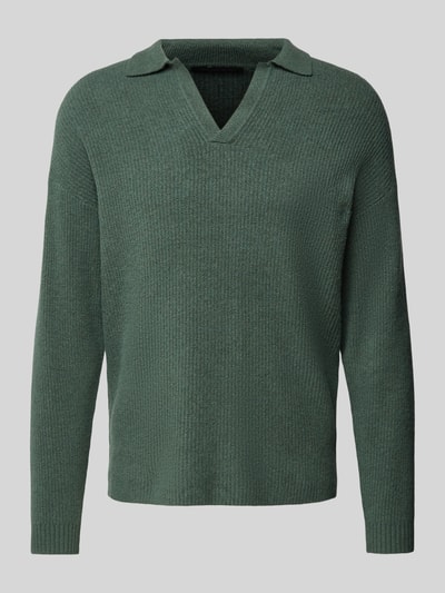 Drykorn Gebreide pullover met ribboorden, model 'RUSTINO' Olijfgroen - 2