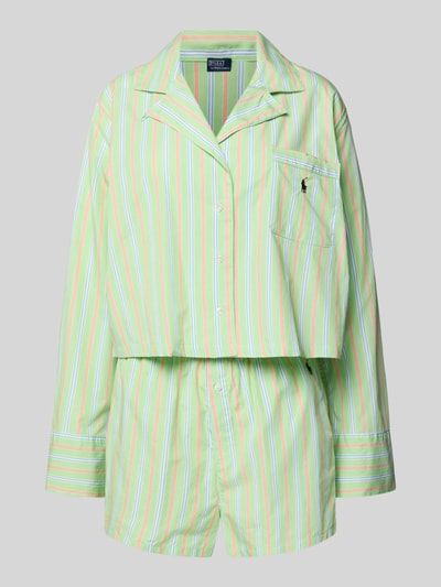 Polo Ralph Lauren Piżama o kroju comfort fit z czystej Bawełna Model 'SHIRTING STRIPES' Jasnozielony 1