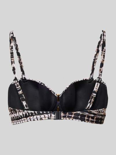 Produktfoto, Balconette Bikini mit wattierten Cups Modell 'TOGO MAGO' von DORINA, Material-Mix mit Stretch, Spaghettiträger, Hakenverschluss, schwarz gemustert