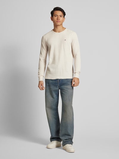 Tommy Jeans Longsleeve mit Label-Stitching Beige 1