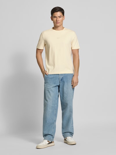 BOSS Orange Regular Fit T-Shirt aus Baumwoll-Mix Ecru 1