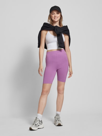 QS Slim fit fietsbroek met labelapplicatie Paars - 1