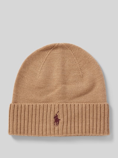 Polo Ralph Lauren Czapka beanie z kaszmiru z naszywką z logo Beżowy 1