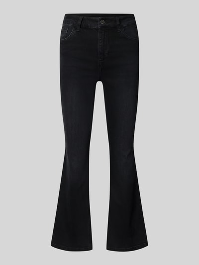 Produktfoto, Flared Fit Jeans aus Baumwoll-Mix Modell 'Princess' von Liu Jo White, czarne, 5 kieszeni, zapięcie na guzik i zamek błyskawiczny, mieszanka bawełny, szerokość w rozmiarze 27: 36 cm, długość wewnętrzna nogawki w rozmiarze 27: 68 cm