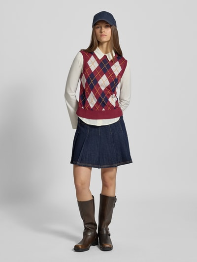 Review Pullunder mit gerippten Abschlüssen Bordeaux 1