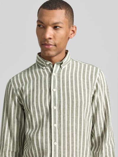 Lindbergh Relaxed Fit Freizeithemd mit Button-Down-Kragen Oliv 3