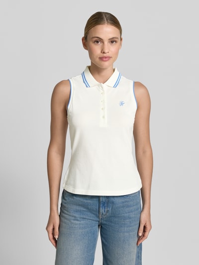 Tommy Hilfiger Slim Fit Poloshirt aus Baumwoll-Mix Ecru 4