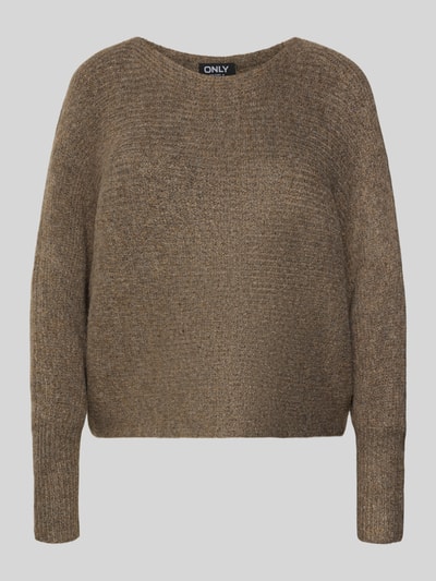 Only Regular Fit Strickpullover mit Fledermausärmel Modell 'DANIELLA' Mittelbraun Mel 2