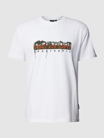 Napapijri T-shirt z nadrukiem z logo model ‘PAJAS’ Biały 2