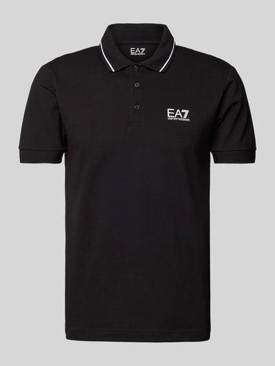 EA7 Emporio Armani Slim Fit Poloshirt mit Label-Print Modell 'TRAIN CORE' Black 2