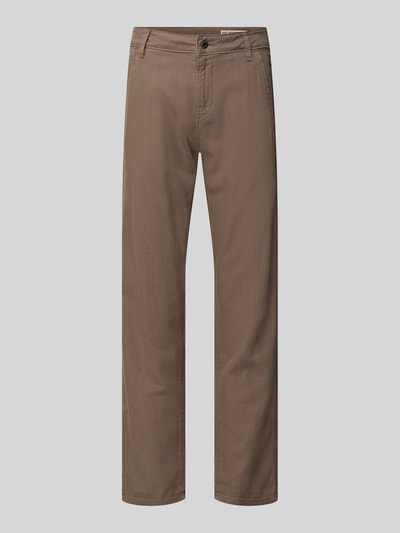 Produktfoto, straight fit chino uit puur katoen van g-star, effen look, mid waist, labeldetail, riemlussen, knoop- en ritssluiting, steekzakken, paspelzakken, flammgaren, materiaal: katoen