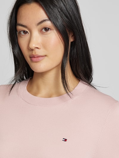 Tommy Hilfiger Strickpullover mit Logo-Stitching Rosa 3