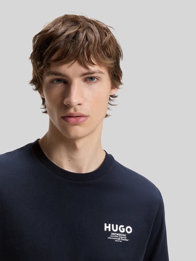 HUGO Blue Regular Fit T-Shirt aus reiner Baumwolle Modell 'NESPTEE' Dunkelblau 3