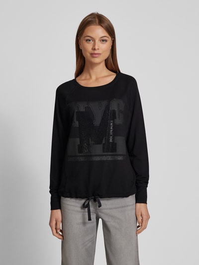 monari Sweatshirt mit Strasssteinbesatz Black 4