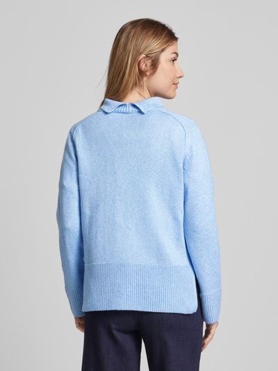 Tom Tailor Regular Fit Strickpullover aus weichem Viskose-Mix mit Stehkragen Hellblau 5