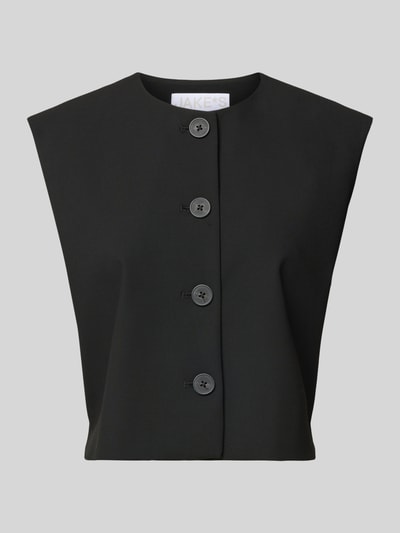 Jake*s Collection Gilet met kapmouwen Zwart - 2