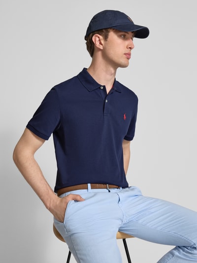Polo Ralph Lauren Tailored Fit Poloshirt mit Logo-Stitching Marine 3