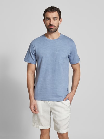 Tom Tailor Regular fit T-shirt van katoenmix Rookblauw - 4