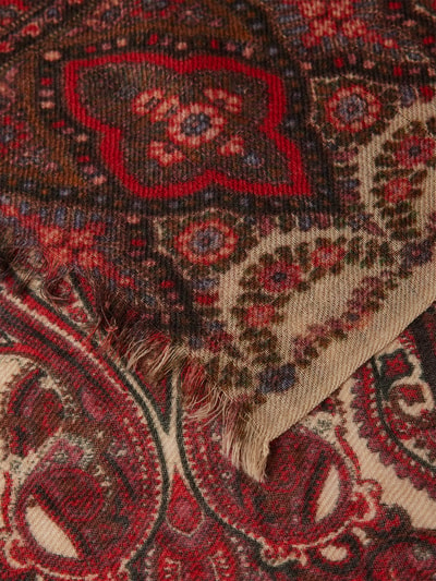 Hartford Szal z frędzlami model ‘Paisley’ Bordowy 2