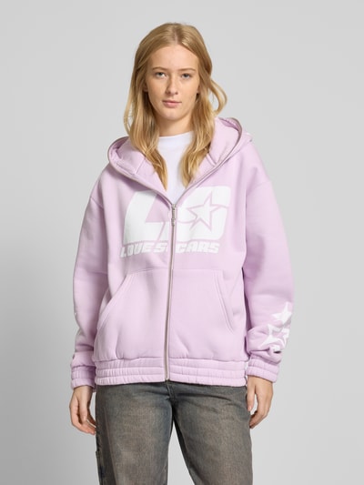 LOVE SCARS Sweatjacke mit Label-Print Flieder 4