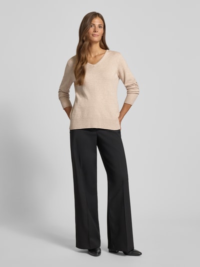 Christian Berg Woman Bluzka z długim rękawem o kroju regular fit z imitacji dzianiny z mieszanki wiskozy Metaliczny beżowy melanż 1