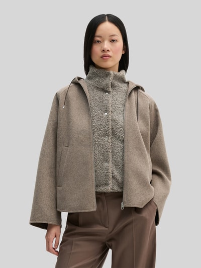 Marc O'Polo Relaxed Fit Kurzmantel mit Kapuze Taupe 4