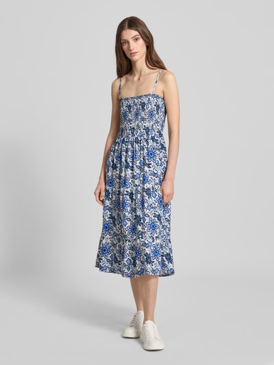 Only Tailliertes Freizeitkleid mit gesmoktem Brustbereich Modell 'ZELINA' Bleu 4