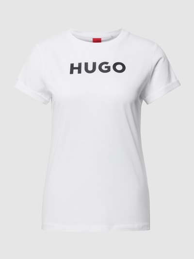 HUGO T-shirt met labelprint, model 'The HUGO Tee' Wit - 2