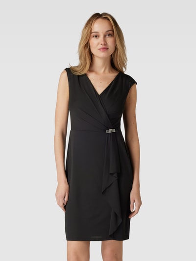 Lauren Dresses Knielanges Kleid mit V-Ausschnitt Modell 'RYLAN' Black 4