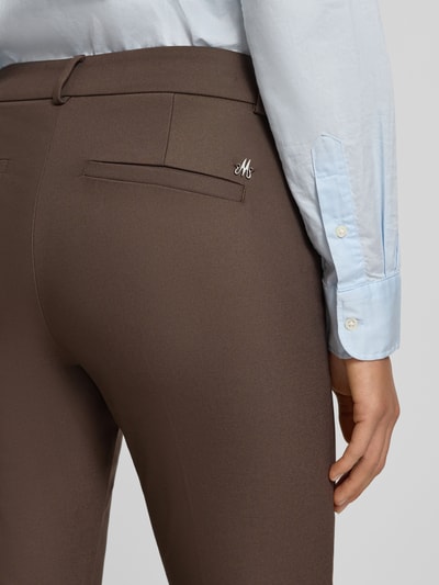 MOS MOSH Spodnie do garnituru o kroju skinny fit z lamowanymi kieszeniami z tyłu model ‘Abbey’ Czekoladowy 3