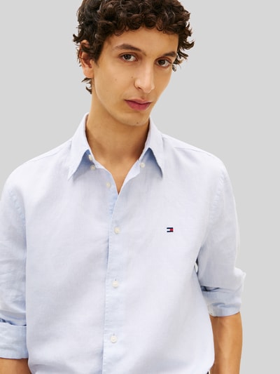 Tommy Hilfiger Regular Fit Freizeithemd aus Baumwoll-Leinen-Mix Bleu 3
