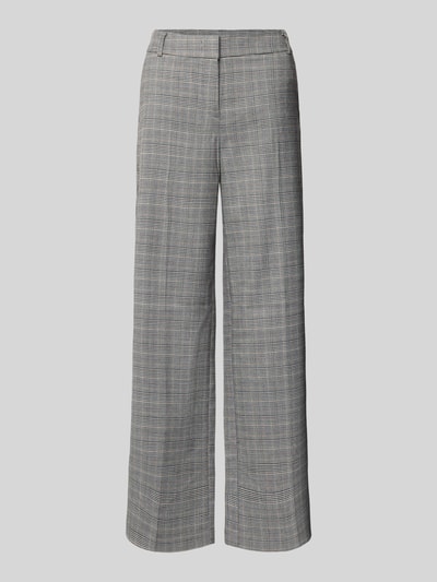 Produktfoto, Wide Leg Hose mit Gitterkaro von Christian Berg Woman im Allover-Look mit Bügelfalten, Material-Mix mit Viskose-Anteil, grau