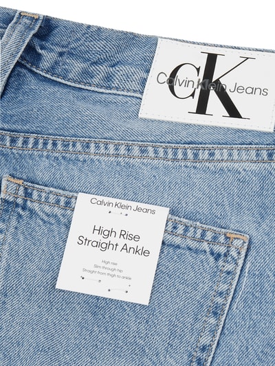 Calvin Klein Jeans Jeansy o kroju straight fit z wysokim stanem z bawełny Jeansowy niebieski 6