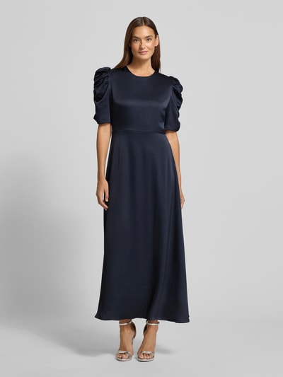 Neo Noir Maxikleid mit Puffärmeln Modell 'Benuti' Dunkelblau 4