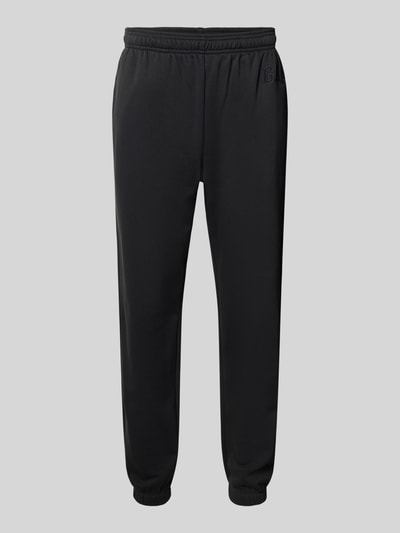 Produktfoto, Sweatpants mit Logo und elastischem Bund von GAP in Schwarz, Baumwoll-Mix, Regular-Fit, klare Nähte, glatte Textur