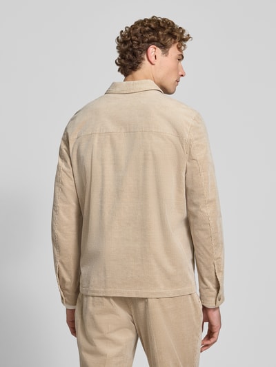 MCNEAL koszula o kroju slim fit w koszulowym stylu z sztruksu Beżowy 5