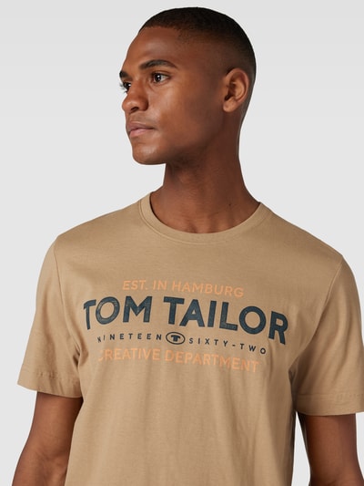 Tom Tailor T-Shirt mit Label-Print Camel 3