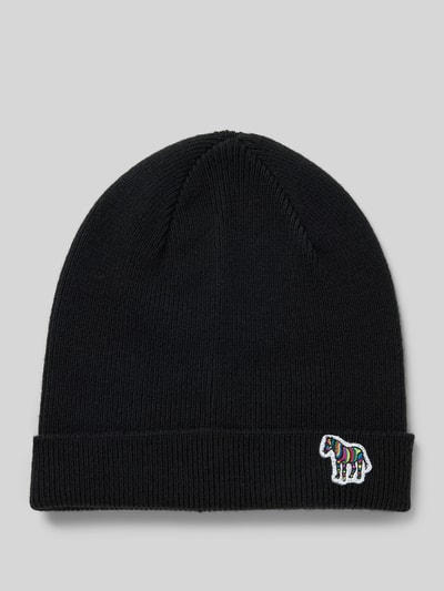 PAUL SMITH Beanie aus reiner Wolle Modell 'ZEBRA' Black 1