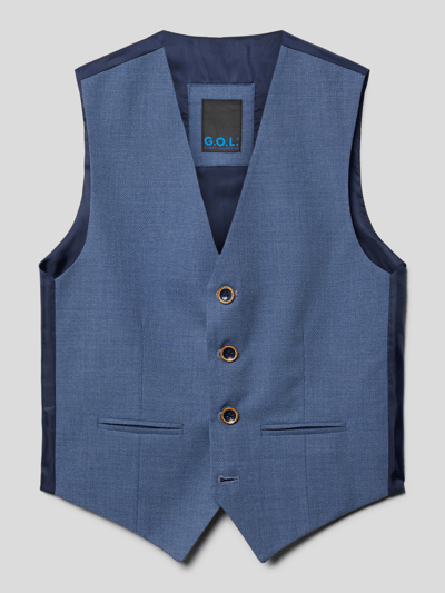 G.O.L. Gilet met paspelzakken Blauw - 1