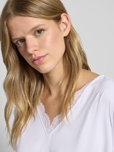 Pieces Loose fit T-shirt met kant, model 'KAMALA' Wit - 3