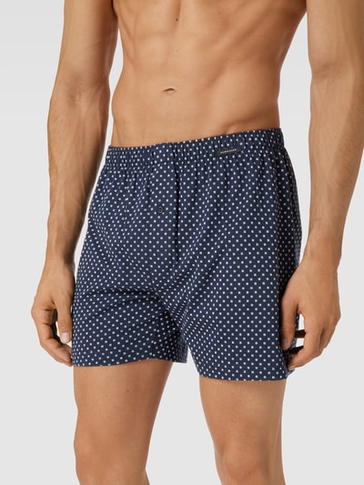 Schiesser Boxershorts met all-over motief Marineblauw - 3