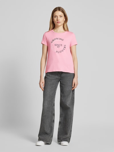 Tom Tailor Denim Regular Fit T-Shirt aus reine Baumwolle Pink 1