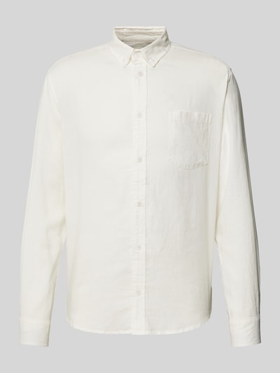 Thinking Mu Regular Fit Freizeithemd mit Brusttasche Modell 'WHITE HEMP ANT' Offwhite 1